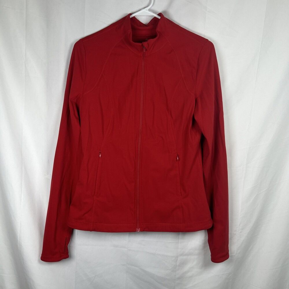 Sweaty Betty Power Workout Jacket Women’s Large Full Zip Cardinal Red Thumb Hole